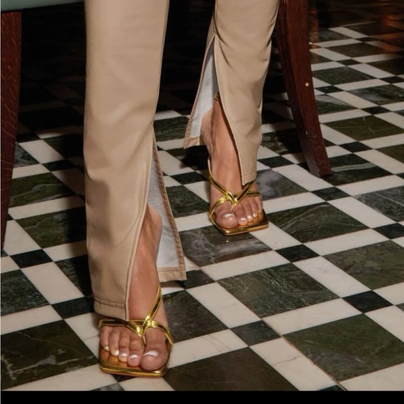 🦋 NWOT Shein Tan Faux Leather Pants - Picture 2 of 2